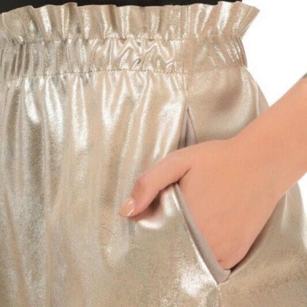 ZARA Vegan Leather Metallic Mini Skirt - MEDIUM - Picture 5 of 6